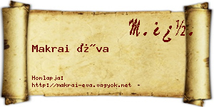 Makrai Éva névjegykártya