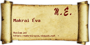 Makrai Éva névjegykártya